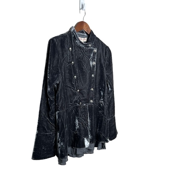 Free People Velvet Ebony Stunning Military Jacket - Picture 10 of 16